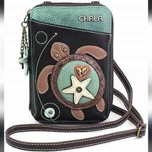 Chala Black and Green Crossbody Bag